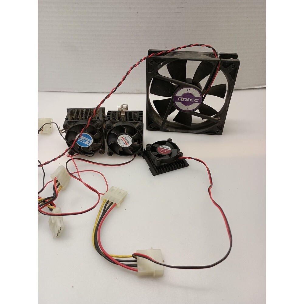 Mixed 12v Fan Lot Of 4 Different Size Computer, Machines, Vantec, Orion